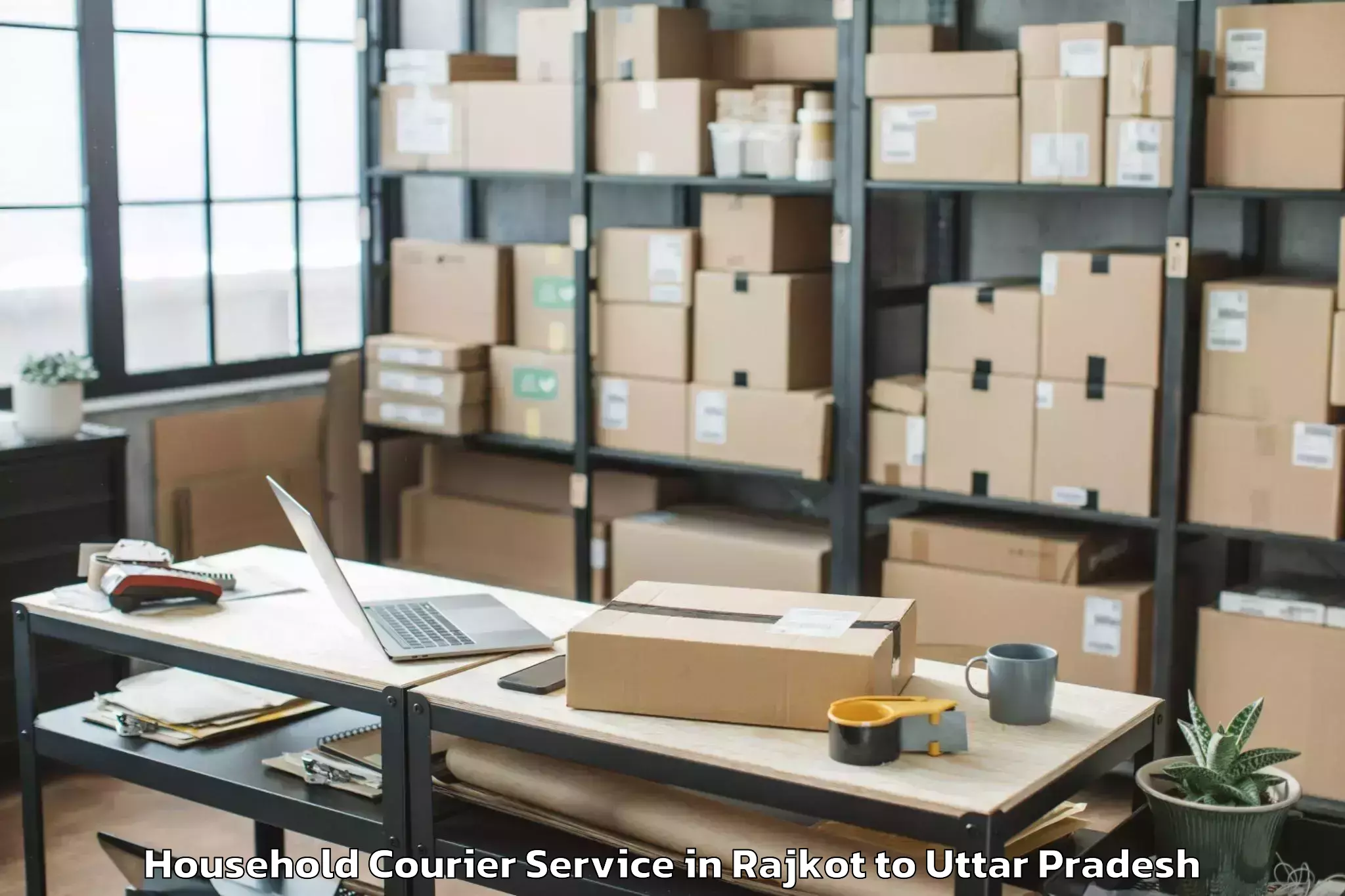 Trusted Rajkot to Mariahu Household Courier